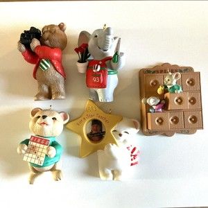 1990's Hallmark Lot of Ornaments dad,teacher,sister,bingo,gardening